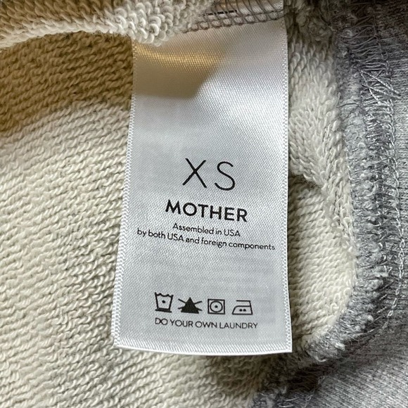 Mother The Square Adios Popover Sweatshirt Gray Ivory Size XS Retro 70’s Vibes - Picture 7 of 12